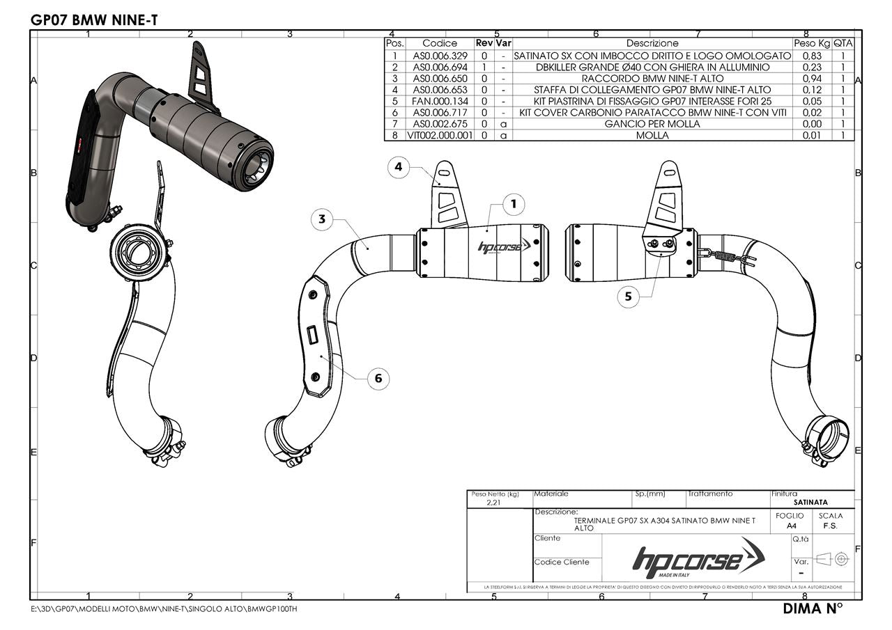 HPCorse - GP-07 Exhaust for BMW R Nine T 2014-2016
