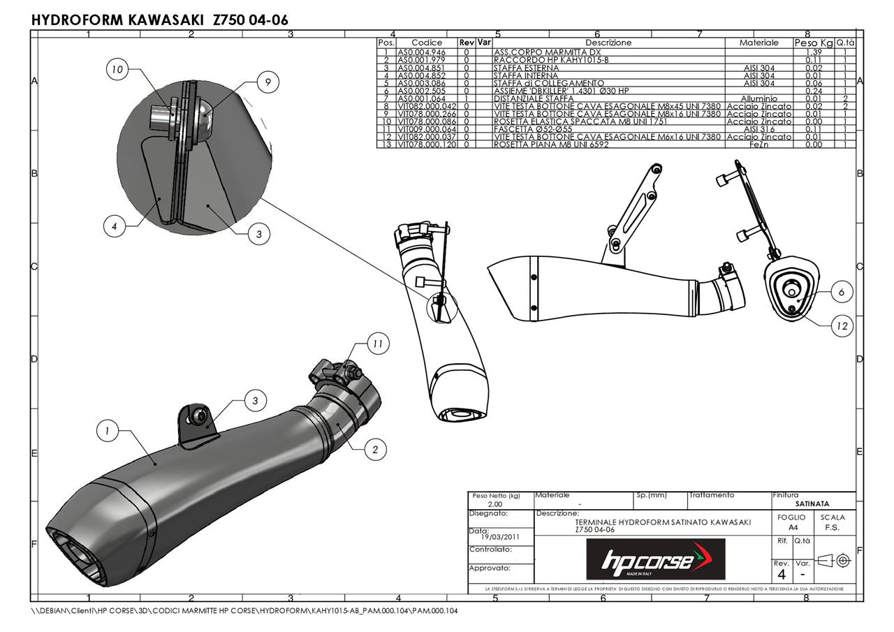 HPCorse - Hydroform Exhaust for Kawasaki Z 750 '04-'06