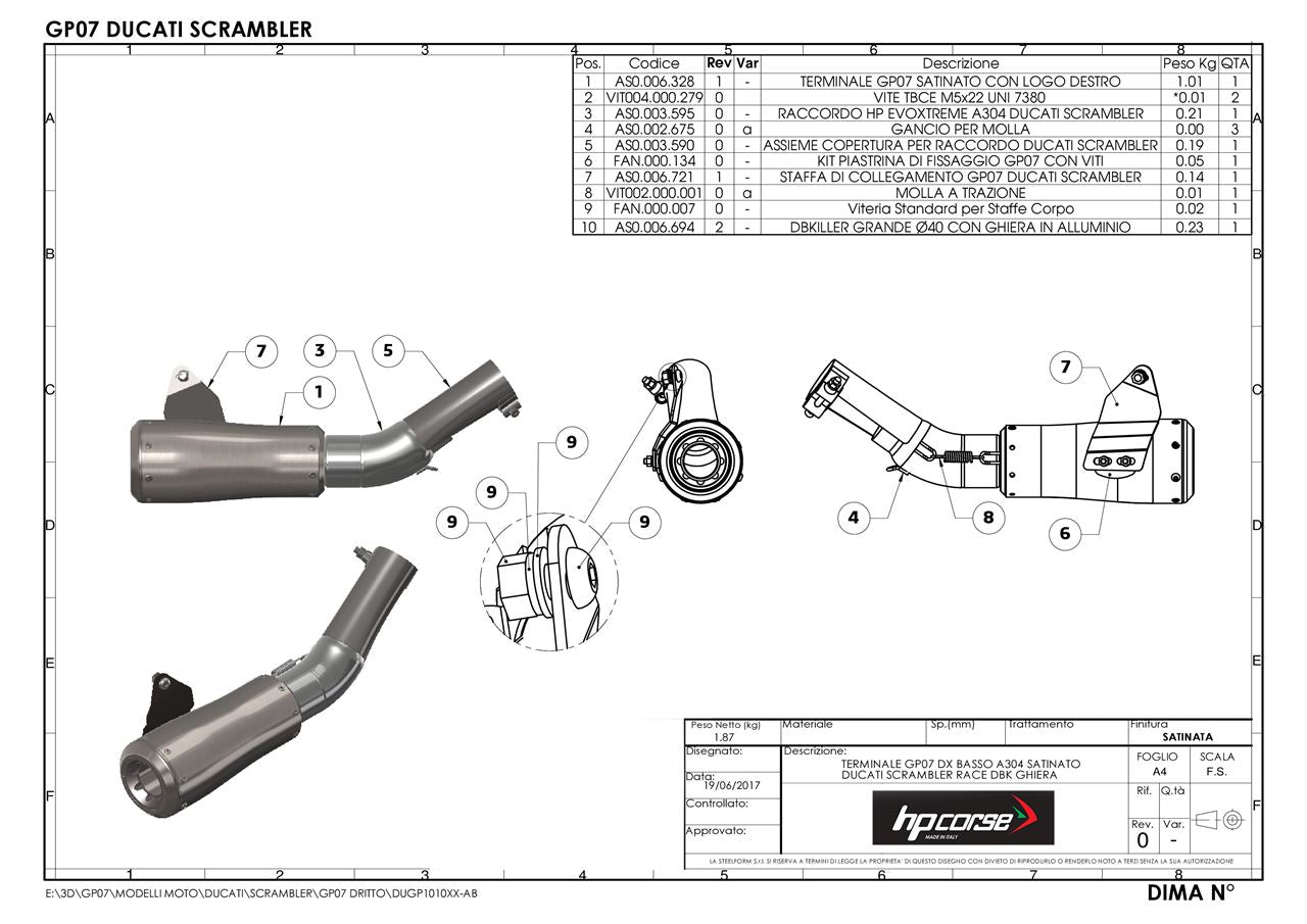 HPCorse - GP-07 Exhaust for Ducati Scrambler 803 '15-'20