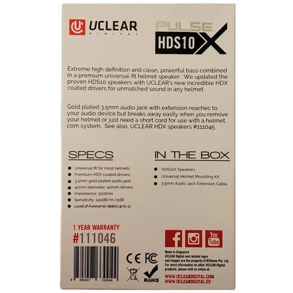 Uclear-HELMET SPEAKER HDS10X UCLEAR 111046 8885007330044