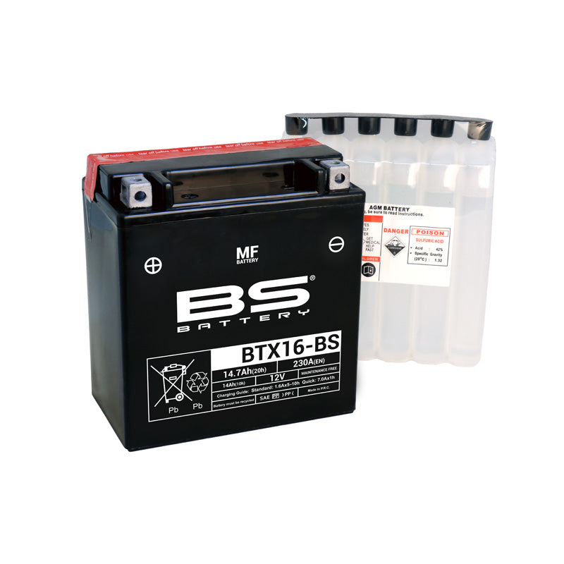 BS Battery - BS MF - BTX16-BS (YTX16-BS)