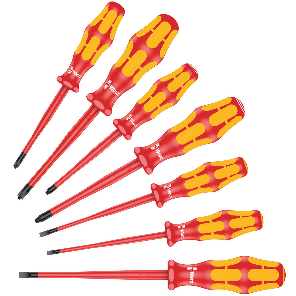 Wera Tools - 160 iSS/7 Screwdriver set Kraftform Plus Series 100. With reduced blade diameters and smaller handle diameters