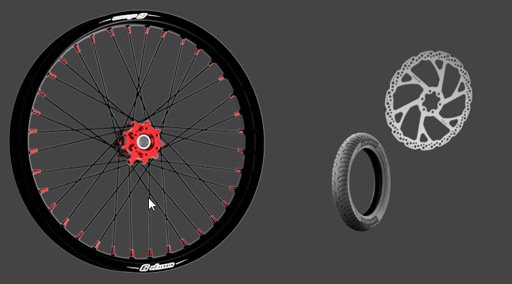 Warp9 Racing - Pre-Built Front Wheel (17x2.50) with Tire for 2023 Talaria Sting-R MX4