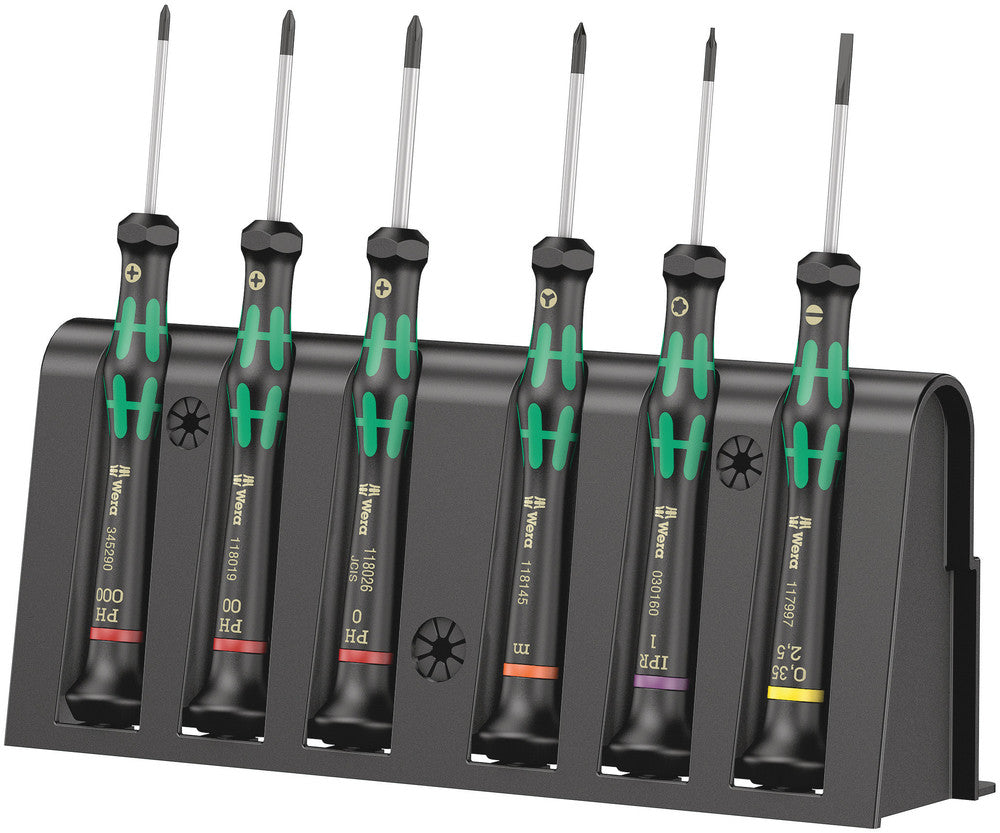 Wera Tools - 2050/6 Screwdriver set and rack for electronic applications
