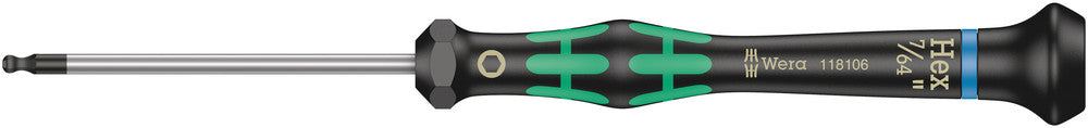Wera Tools - 2052 Ball end hexagon screwdriver for electronic applications