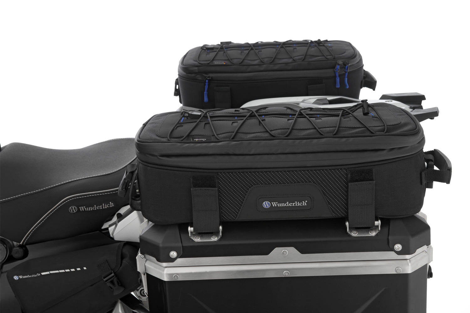 Our fitted BagPacker II case top bags attach to the side cases.