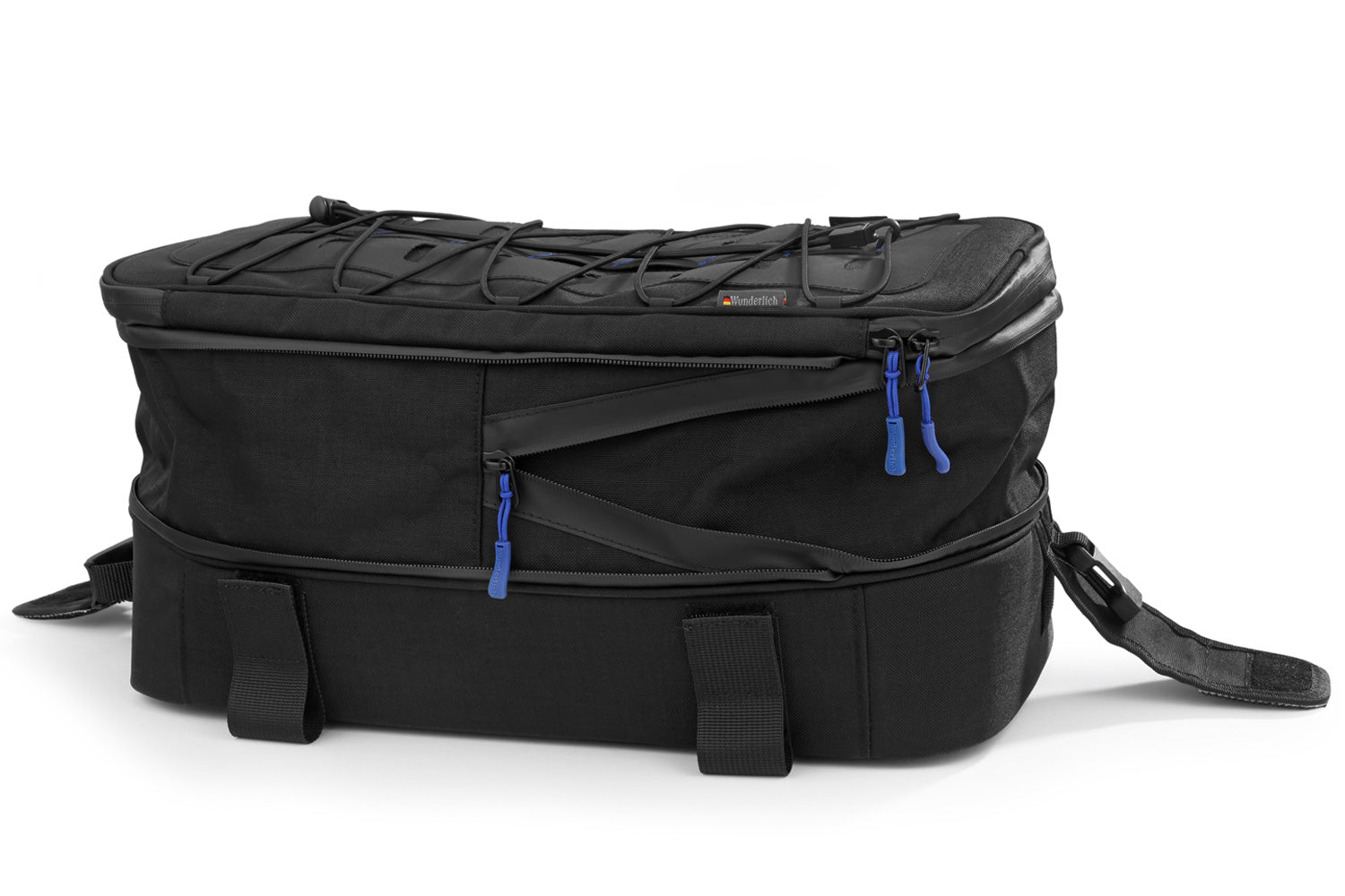 Our fitted BagPacker II case top bags attach to the side cases.
