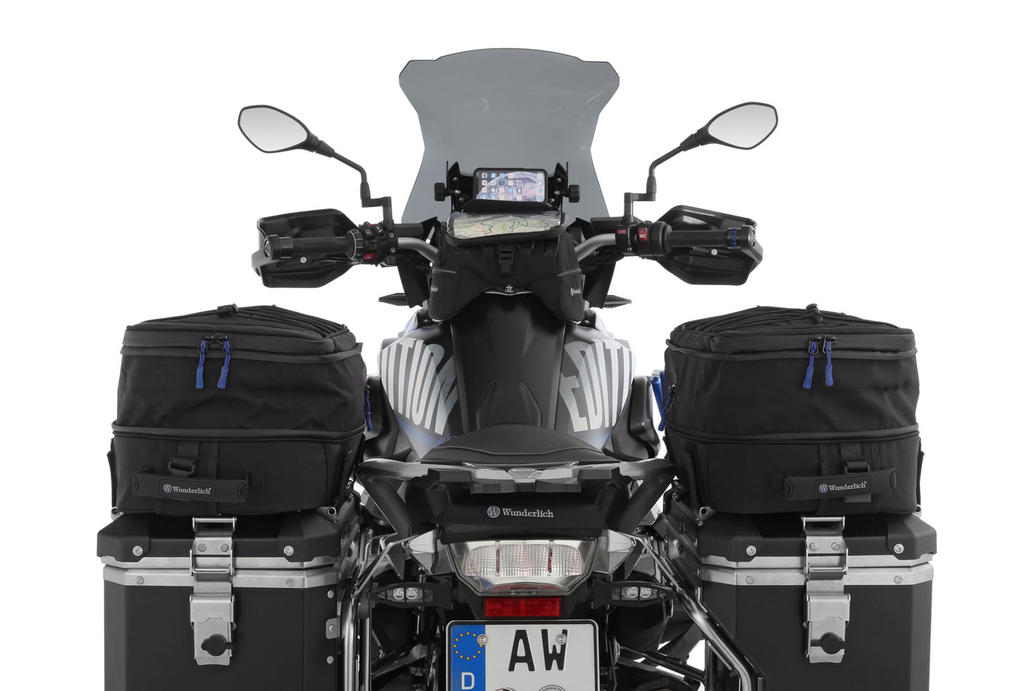 Our fitted BagPacker II case top bags attach to the side cases.