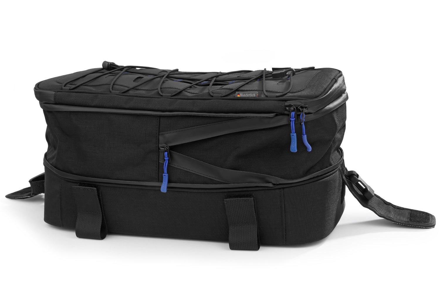 Our fitted BagPacker II case top bags attach to the side cases.