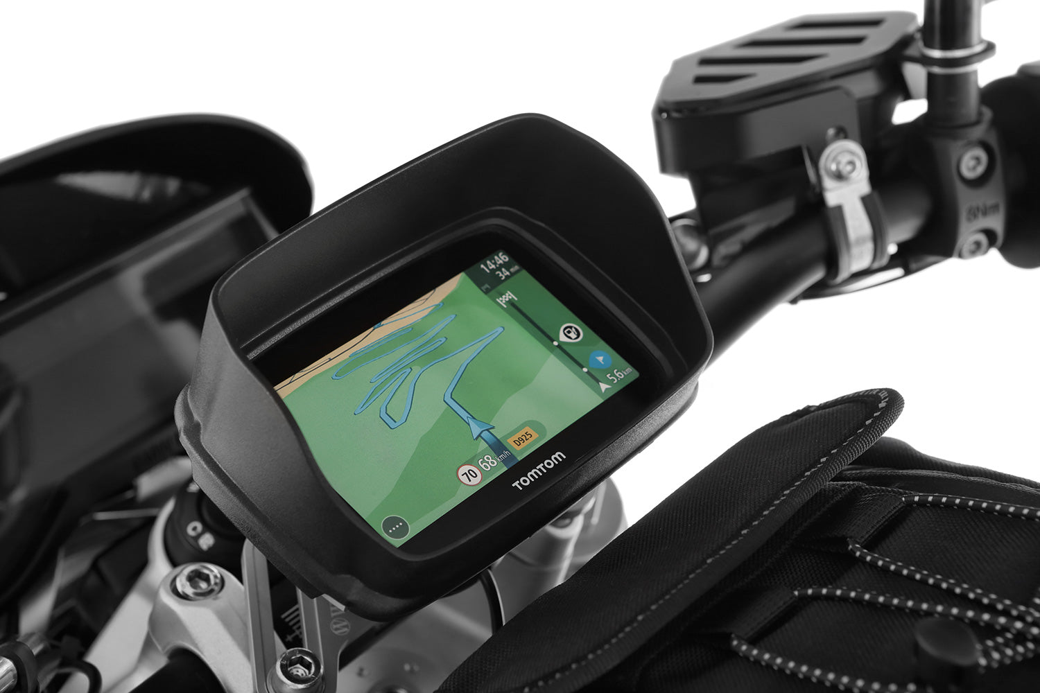 With this high-quality glare shield for the TomTom Rider, the navigation display stays easily readable even when the sun is low