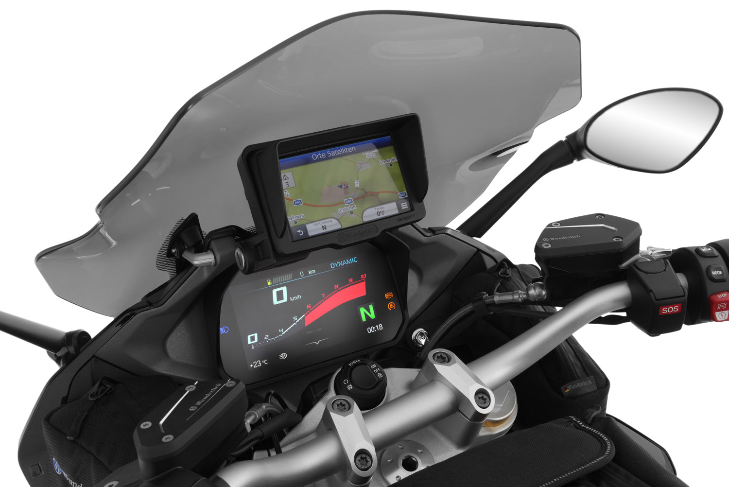 Positions the navigation device in the natural line of sight for ergonomically visibility and operability, making your ride more relaxed.
