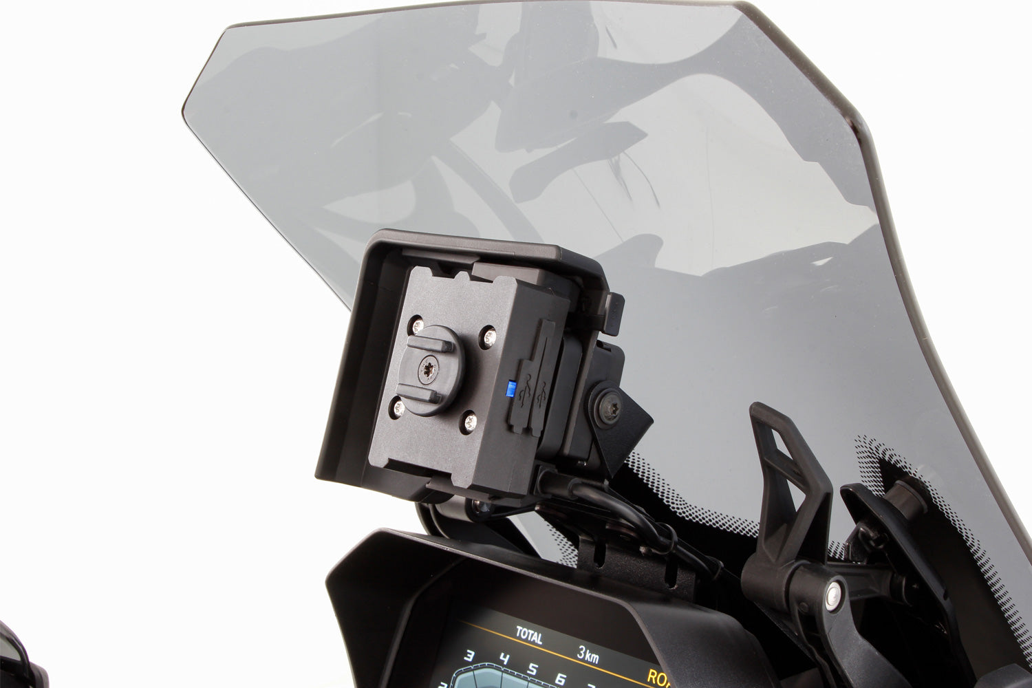 Our thoroughly practical USB charging box fits all BMWs with the factory-side BMW navigation preparation (Navigator V, VI).