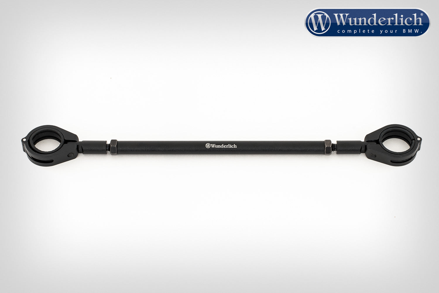 This high-quality black handlebar central support from Wunderlich made of aluminium is 300 mm long with a diameter of 12 mm.