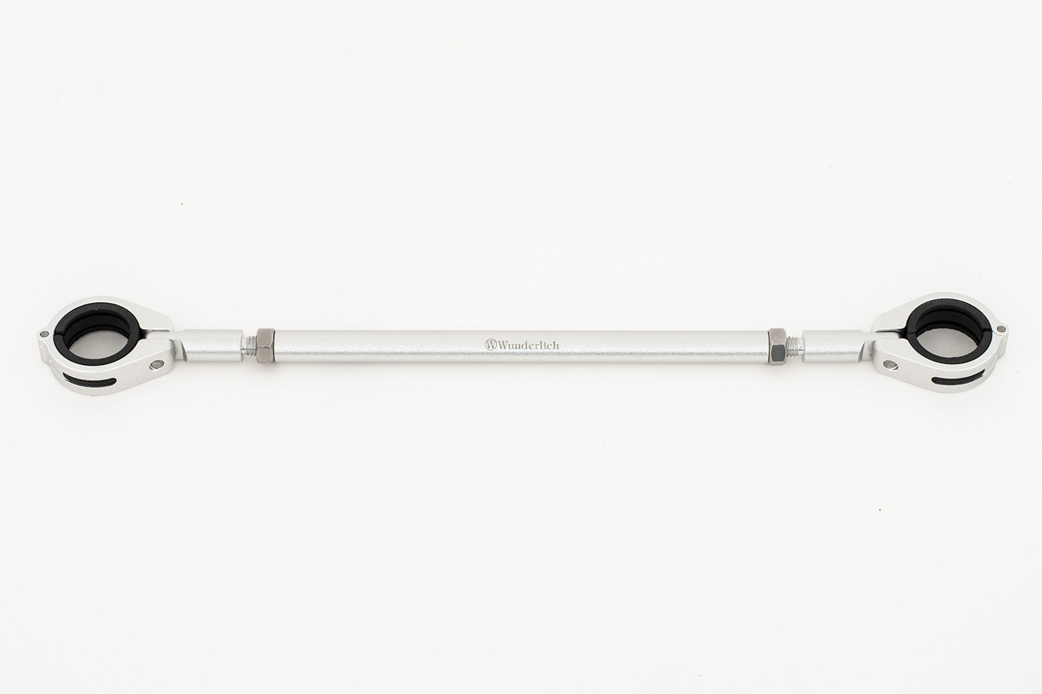 Silver-colored handlebar center strut for BMW made of aluminum