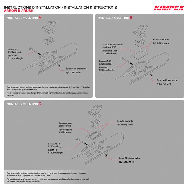 Kimpex-SKI RUSH KIT WH KIMPEX 272631