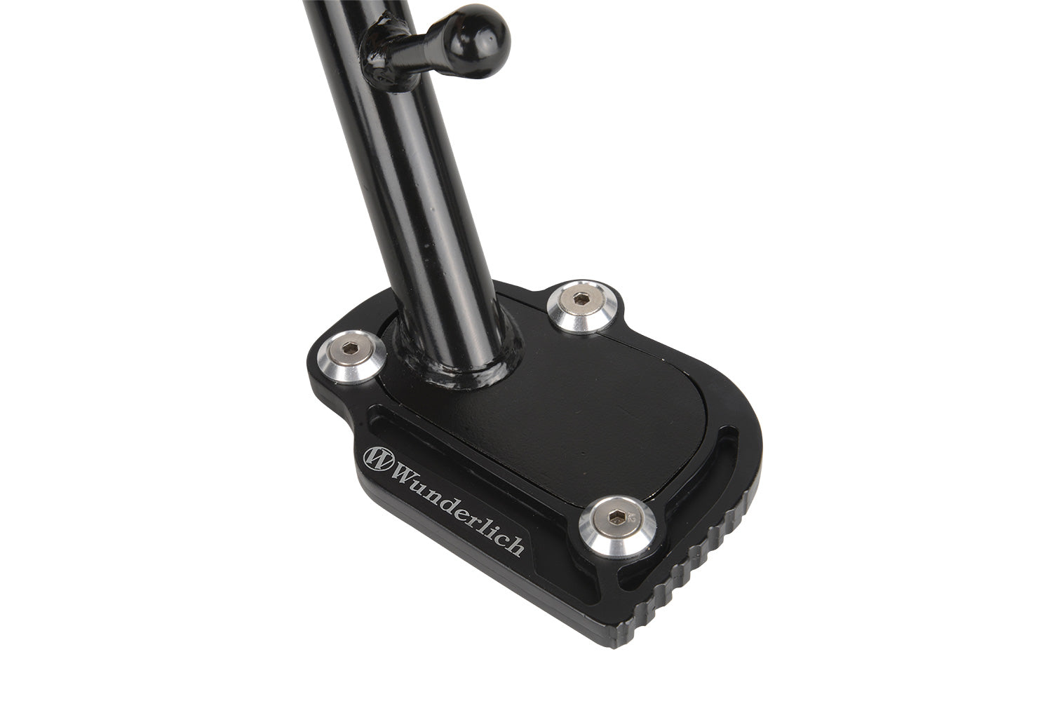 A precisely machined extension plate that can quickly be bolted to the side stand eliminates this risk.