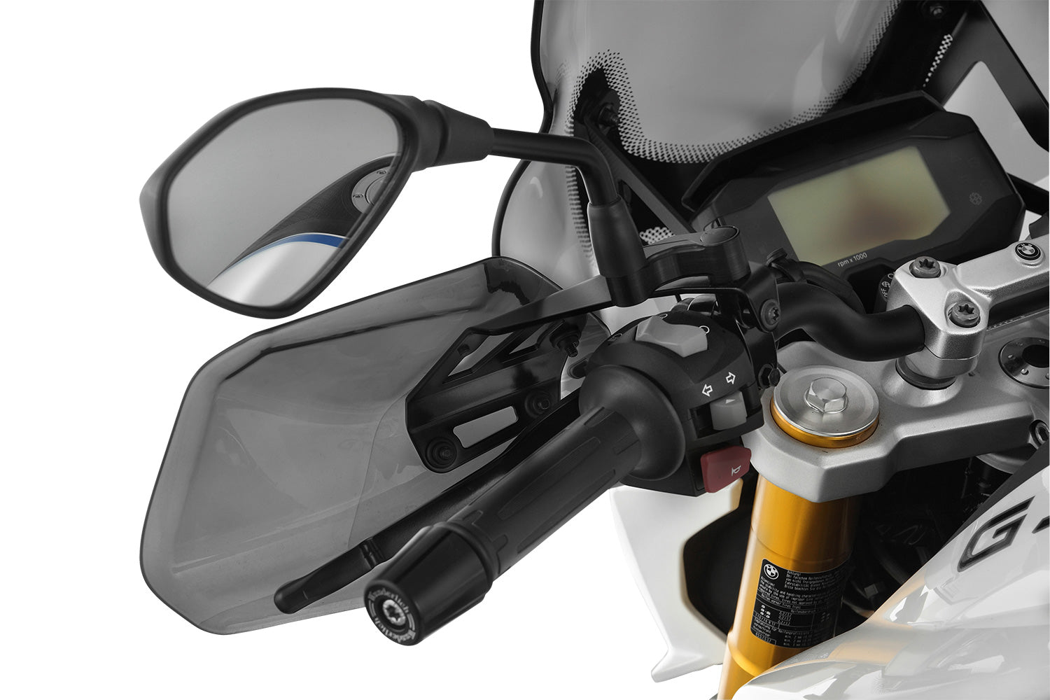 These hand guards offer maximum protection from cold, rain, or dirt.