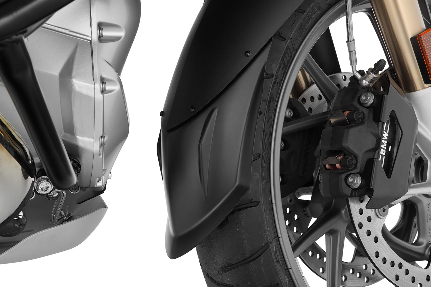 Wunderlich »EXTENDA FENDER« for BMW R 1200/1250 GS LC, protecs the headers and the engine from demage and dirt.