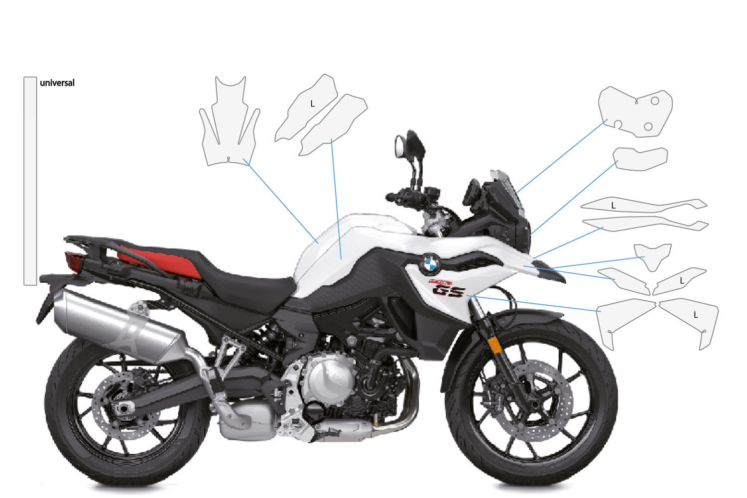 PremiumShield - Complete Paint Protection Set for F 750 GS / for F 800 GS