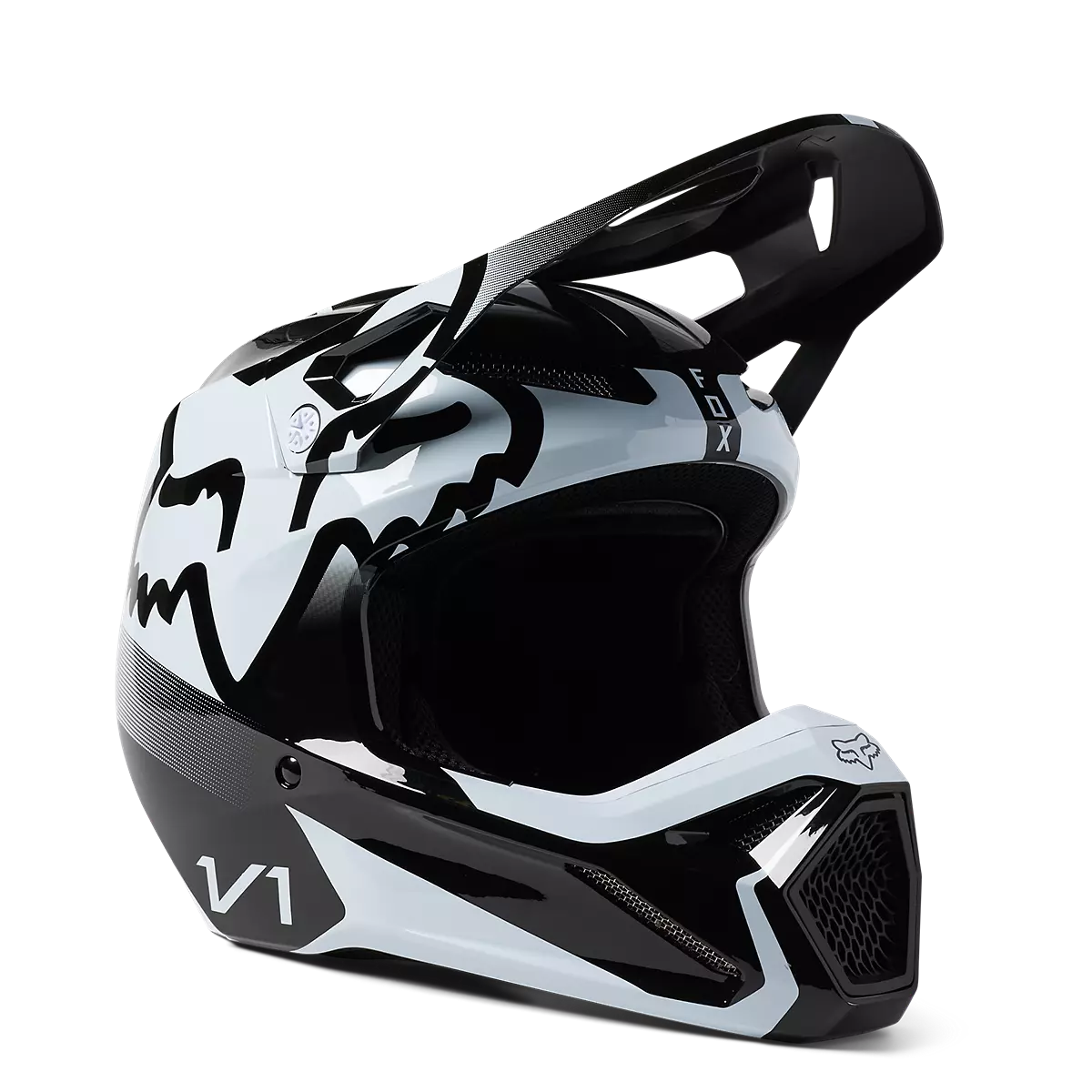 Fox Racing - Youth V1 Leed Helmet-Black/White (29729-018)