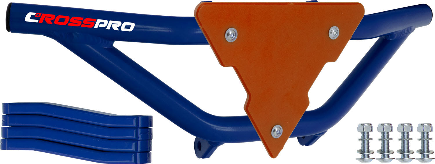 Crosspro - Front Bumper Gliese For Suzuki LT-R 450-Blue Tube / Orange Plate