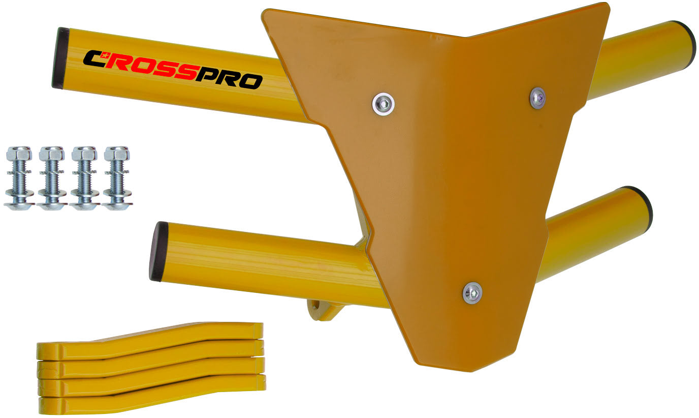 Crosspro - Front Bumper Waspe For Arctic Cat 400 DVX, Honda TRX 400, Honda TRX 450, Honda TRX 400, Kawasaki KFX 400, Suzuki LT-Z 400-Yellow Tube / Yellow Plate