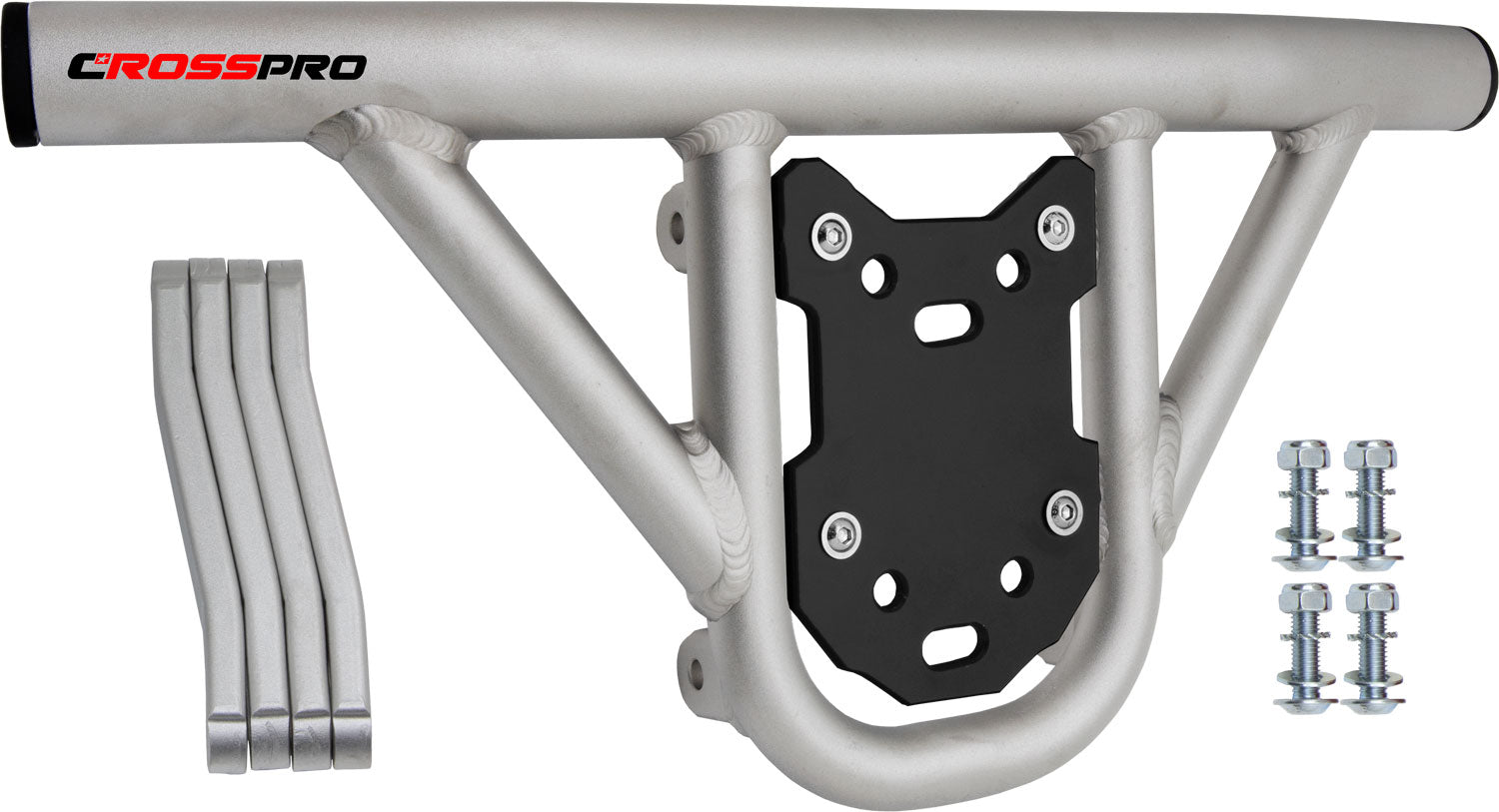 Crosspro - Front Bumper Hat For Yamaha YFZ 450R-Ice Polish Tube / Black Plate