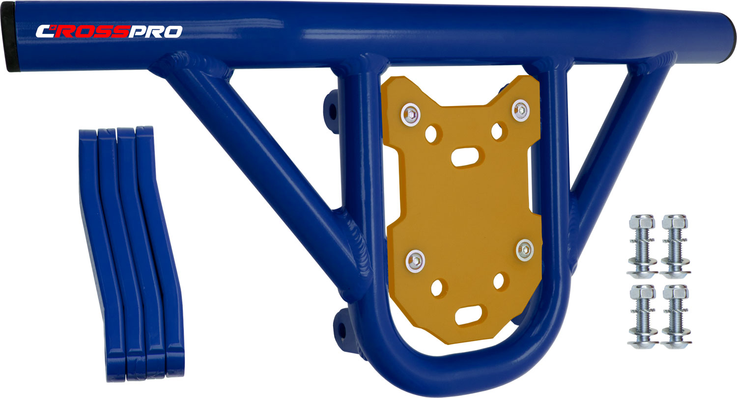 Crosspro - Front Bumper Hat For Can Am (BRP) DS 250-Blue Tube / Yellow Plate
