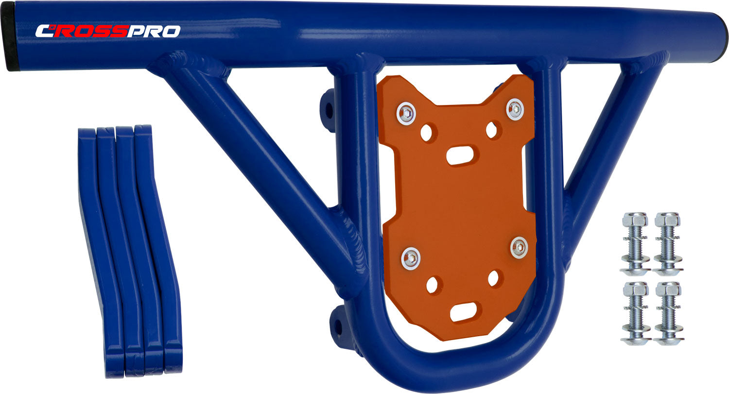 Crosspro - Front Bumper Hat For Polaris Outlaw 525-Blue Tube / Orange Plate