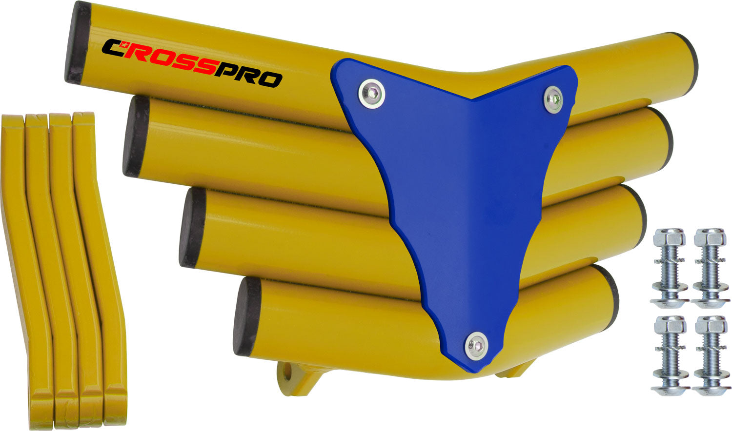 Crosspro - Front Bumper Corot For Yamaha YFM 350 Raptor-Yellow Tube / Blue Plate