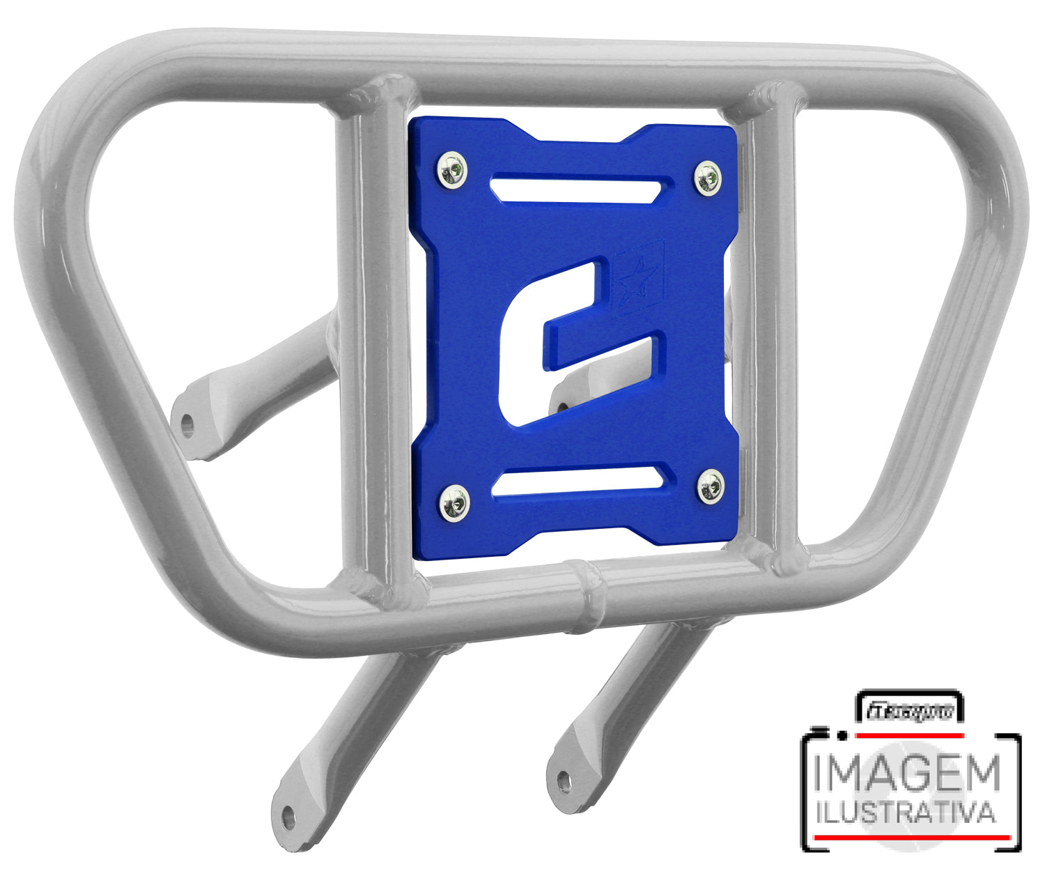 Crosspro - Front Bumper CR01 For Yamaha YFM 700 Raptor-White Tube / Blue Plate