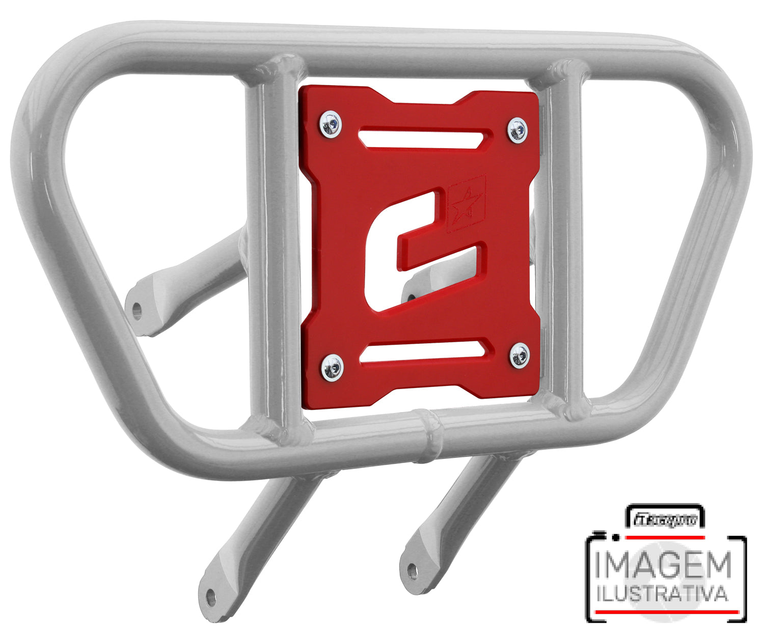 Crosspro - Front Bumper CR01 For 450 XC (ATV), 525 XC (ATV), KTM 450 SX (ATV), 505 SX (ATV)-White Tube / Red Plate