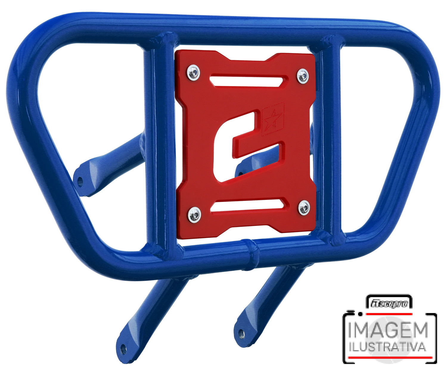 Crosspro - Front Bumper CR01 For Yamaha YFZ 450R-Blue Tube / Red Plate