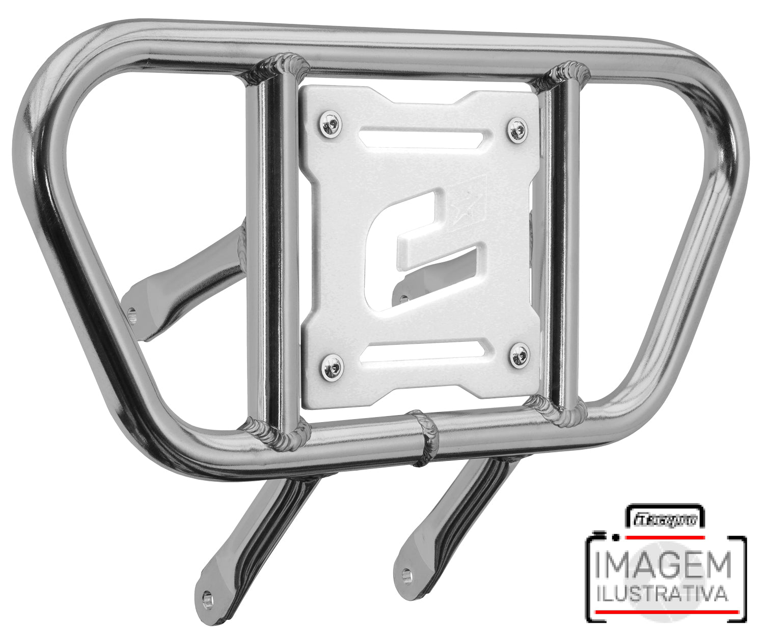 Crosspro - Front Bumper CR01 For Yamaha YFZ 450-Polish Tubo / White Plate
