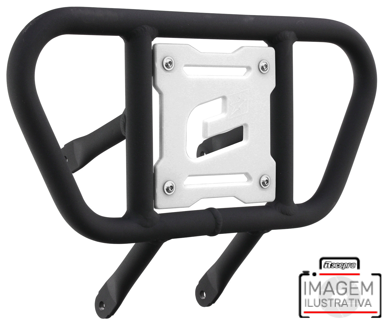 Crosspro - Front Bumper CR01 For Yamaha YFM 700 Raptor-Textured Black Tube / White Plate