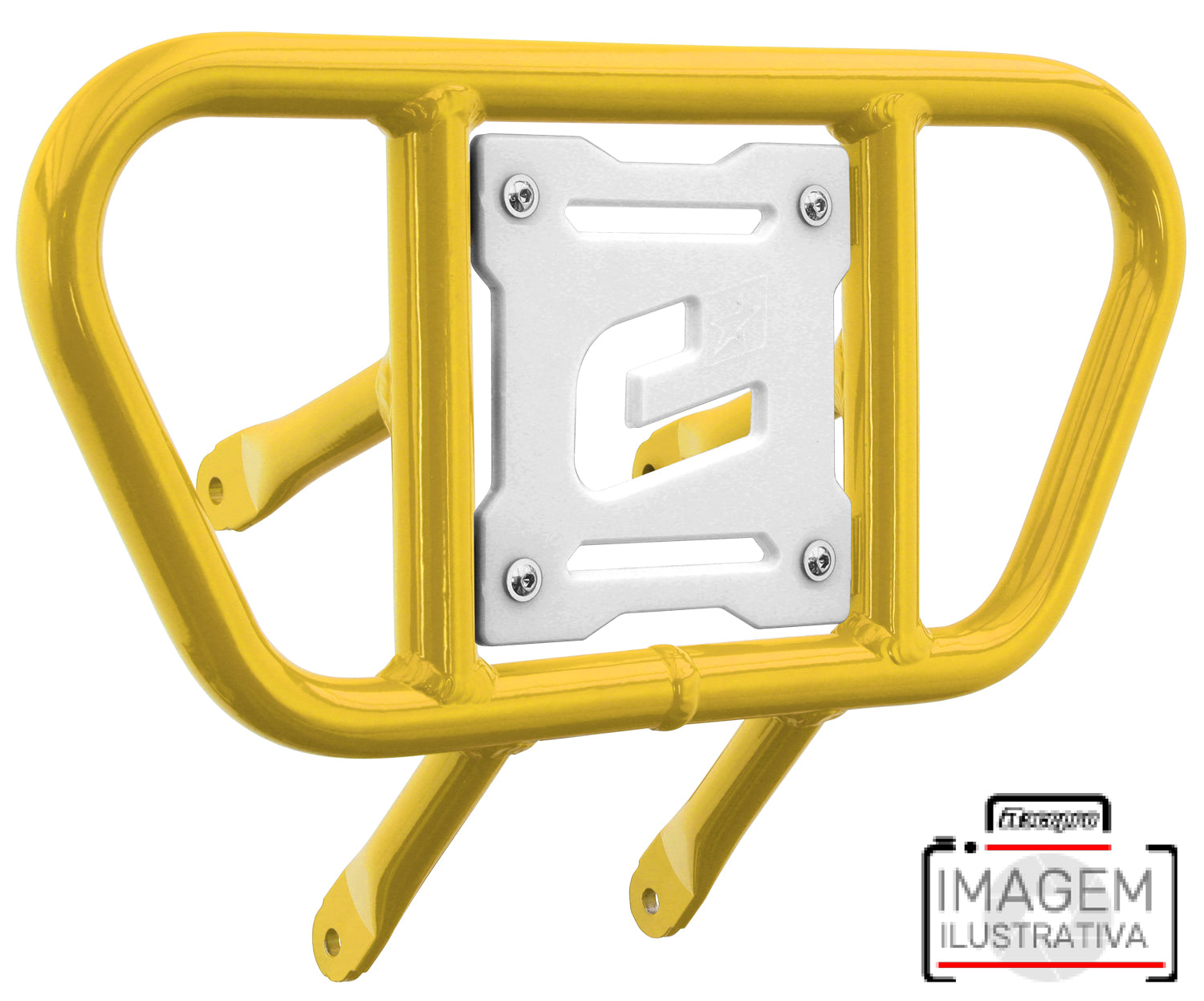 Crosspro - Front Bumper CR01 For Kawasaki KFX 450R-Yellow Tube / White Plate