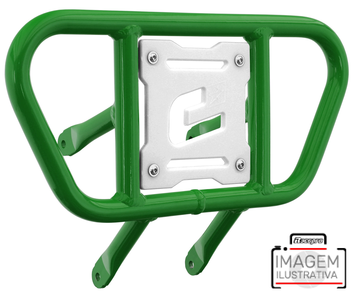 Crosspro - Front Bumper CR01 For Yamaha YFM 700 Raptor-Green Tube / White Plate