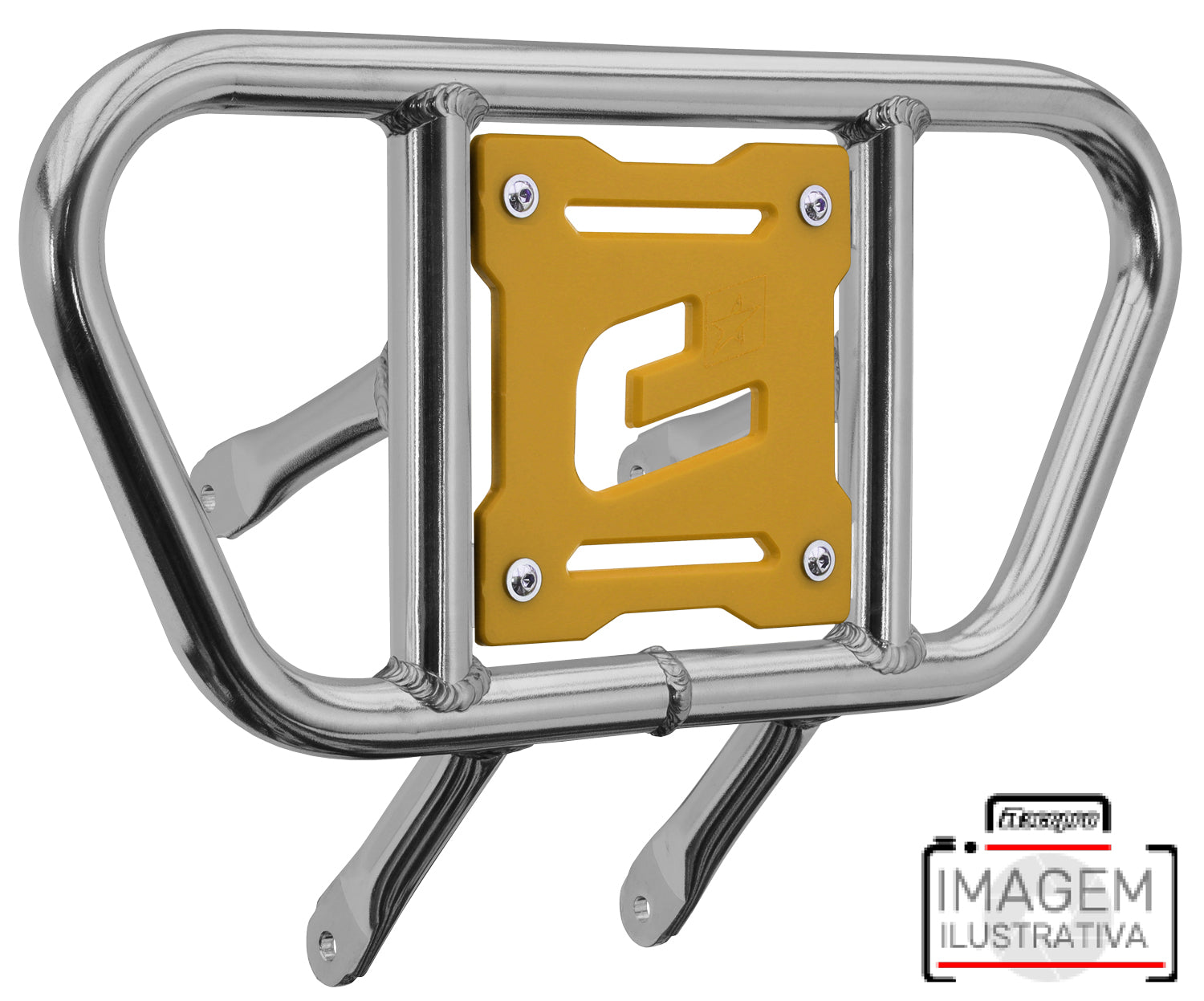 Crosspro - Front Bumper CR01 For Yamaha YFZ 450-Polish Tubo / Yellow Plate