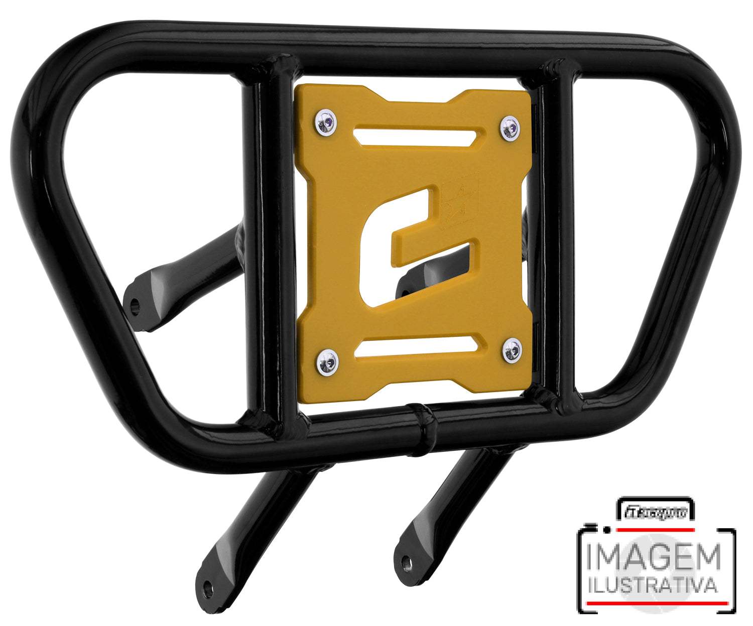 Crosspro - Front Bumper CR01 For Yamaha YFM 660 Raptor-Black Tube / Yellow Plate