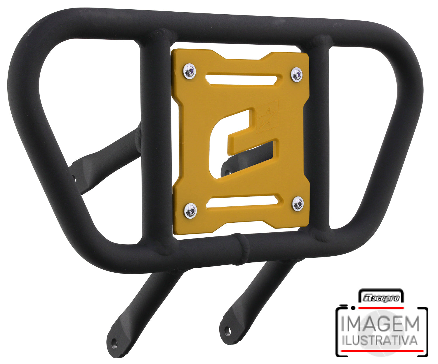 Crosspro - Front Bumper CR01 For Yamaha YFZ 450-Textured Black Tube / Yellow Plate