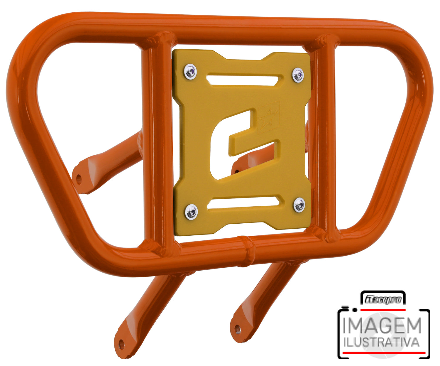 Crosspro - Front Bumper CR01 For Yamaha YFM 660 Raptor-Orange Tube / Yellow Plate