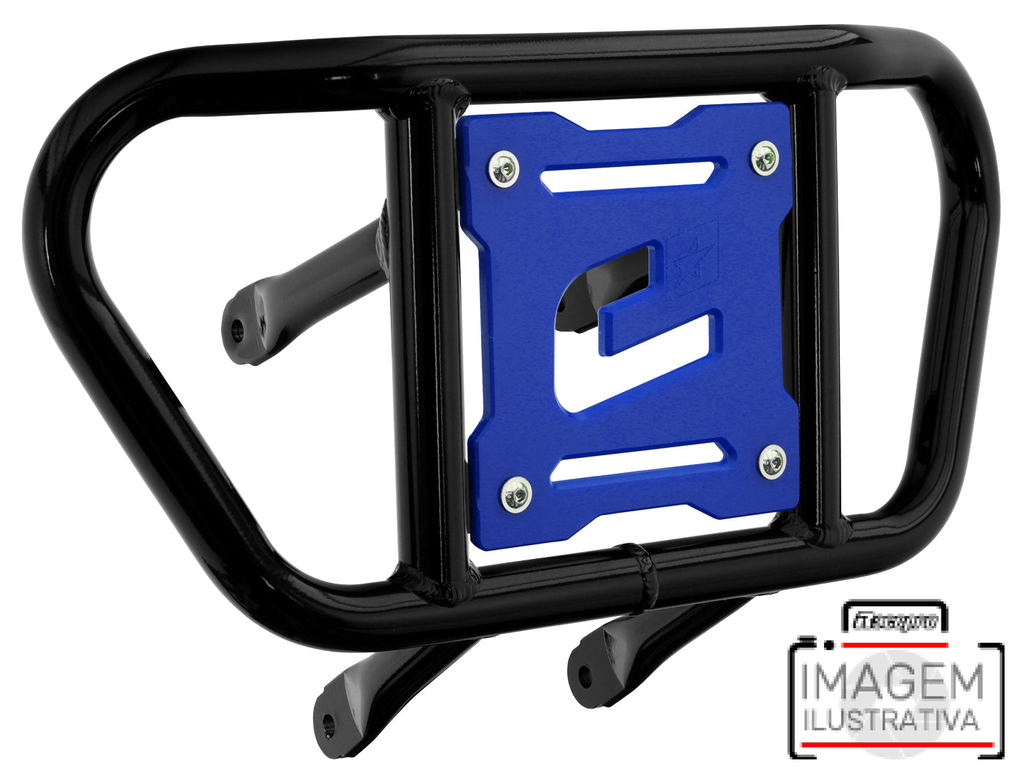 Crosspro - Front Bumper CR02 For Kawasaki KFX 450R-Black Tube / Blue Plate