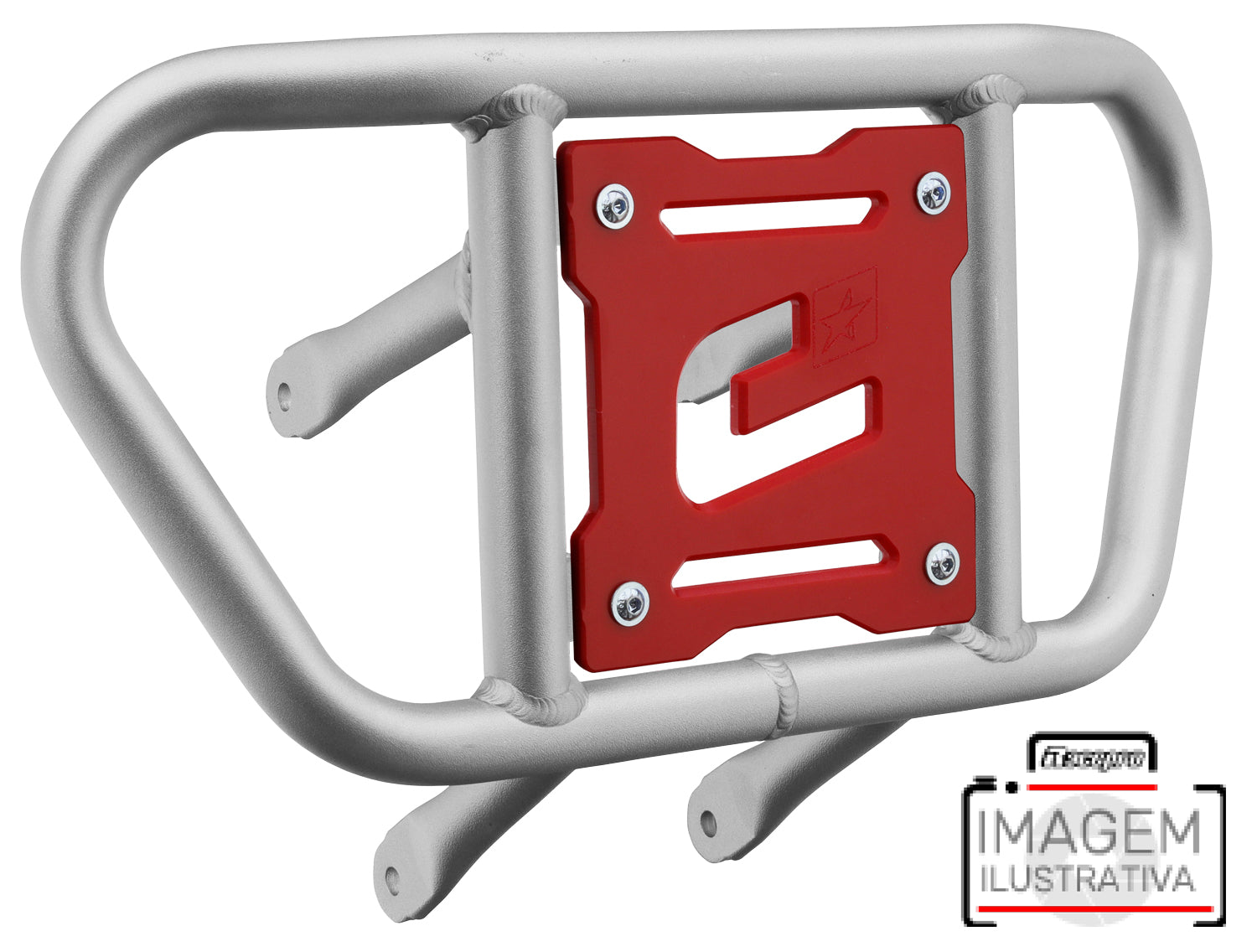 Crosspro - Front Bumper CR02 For Can Am (BRP) DS 450-Ice Polish Tube / Red Plate