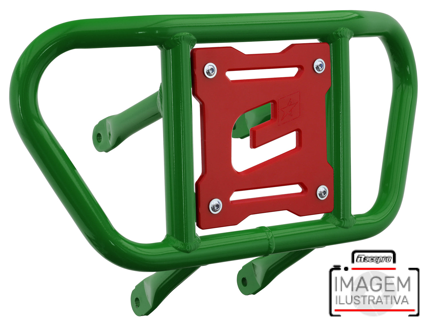 Crosspro - Front Bumper CR02 For Arctic Cat 400 DVX, Honda TRX 400, TRX 450, Honda TRX 400, Kawasaki KFX 400, Suzuki LT-Z 400-Green Tube / Red Plate