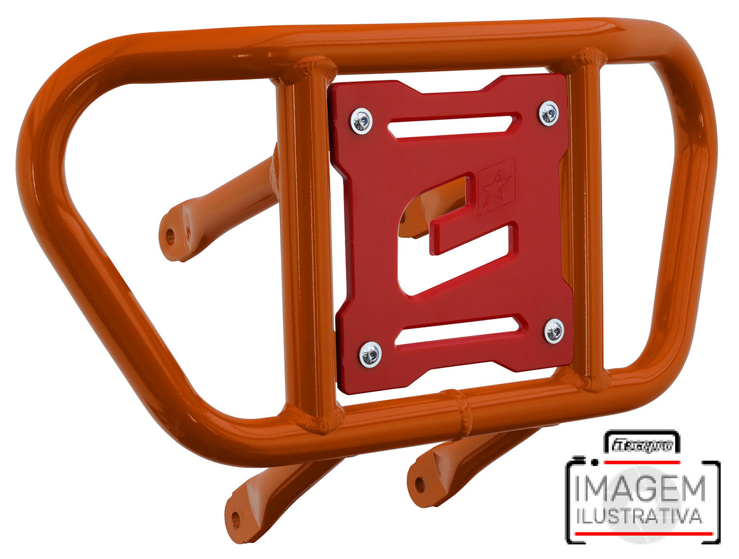 Crosspro - Front Bumper CR02 For Yamaha YFZ 450-Orange Tube / Red Plate