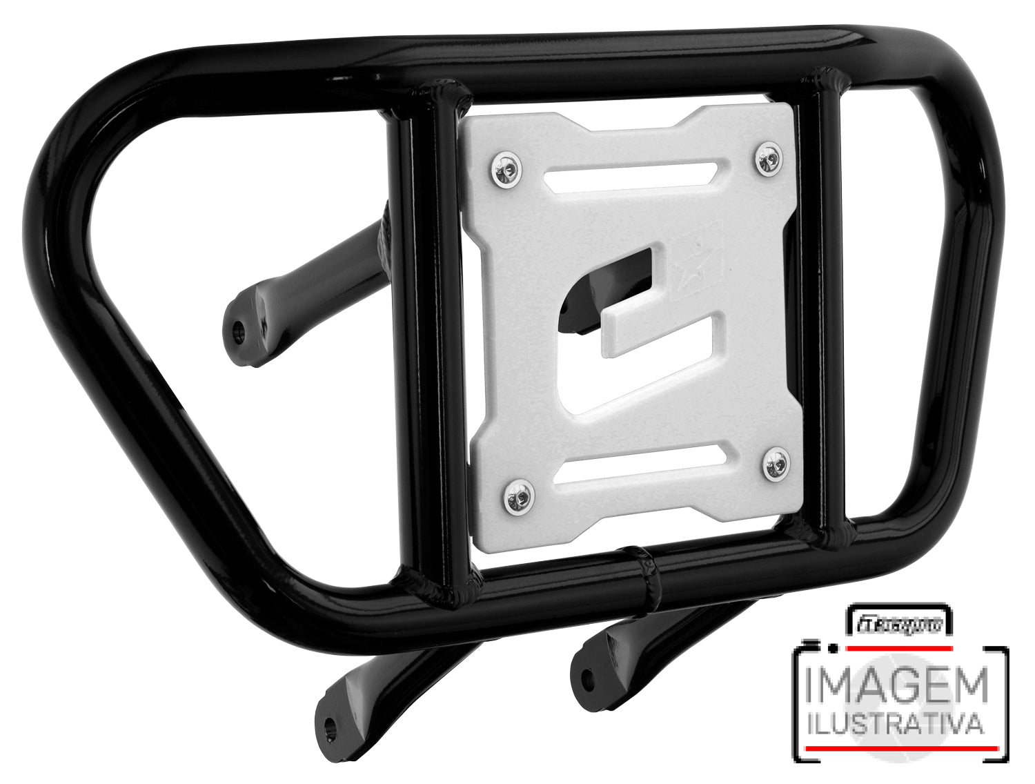 Crosspro - Front Bumper CR02 For Arctic Cat 400 DVX, Honda TRX 400, TRX 450, Honda TRX 400, Kawasaki KFX 400, Suzuki LT-Z 400-Black Tube / White Plate