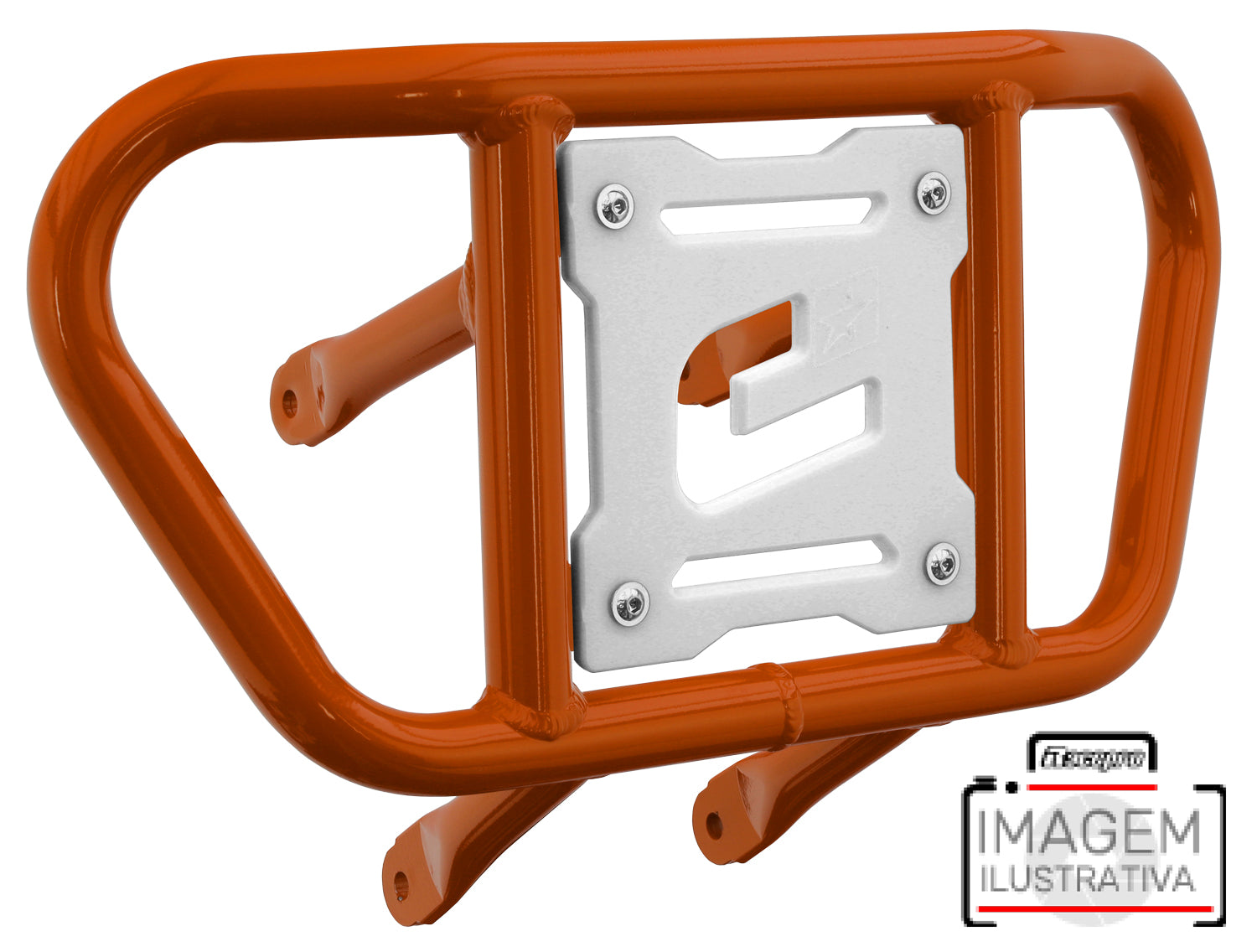 Crosspro - Front Bumper CR02 For Yamaha YFM 700 Raptor-Orange Tube / White Plate