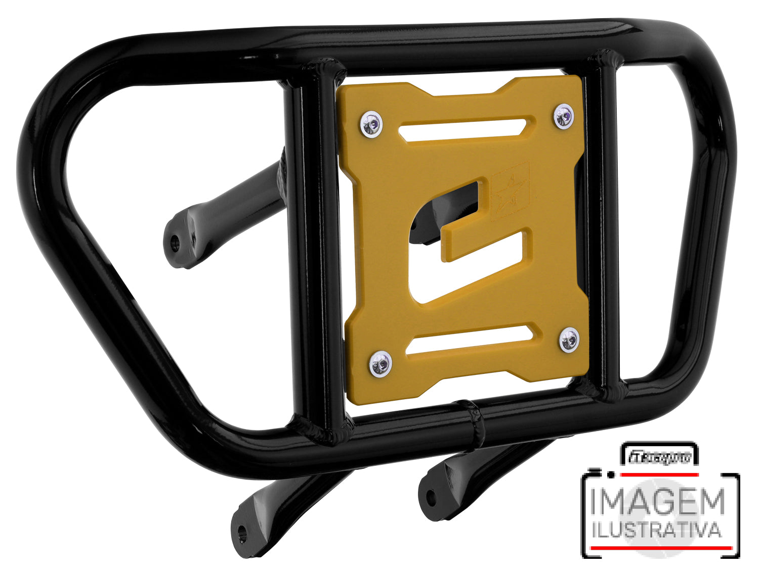 Crosspro - Front Bumper CR02 For Kawasaki KFX 450R-Black Tube / Yellow Plate