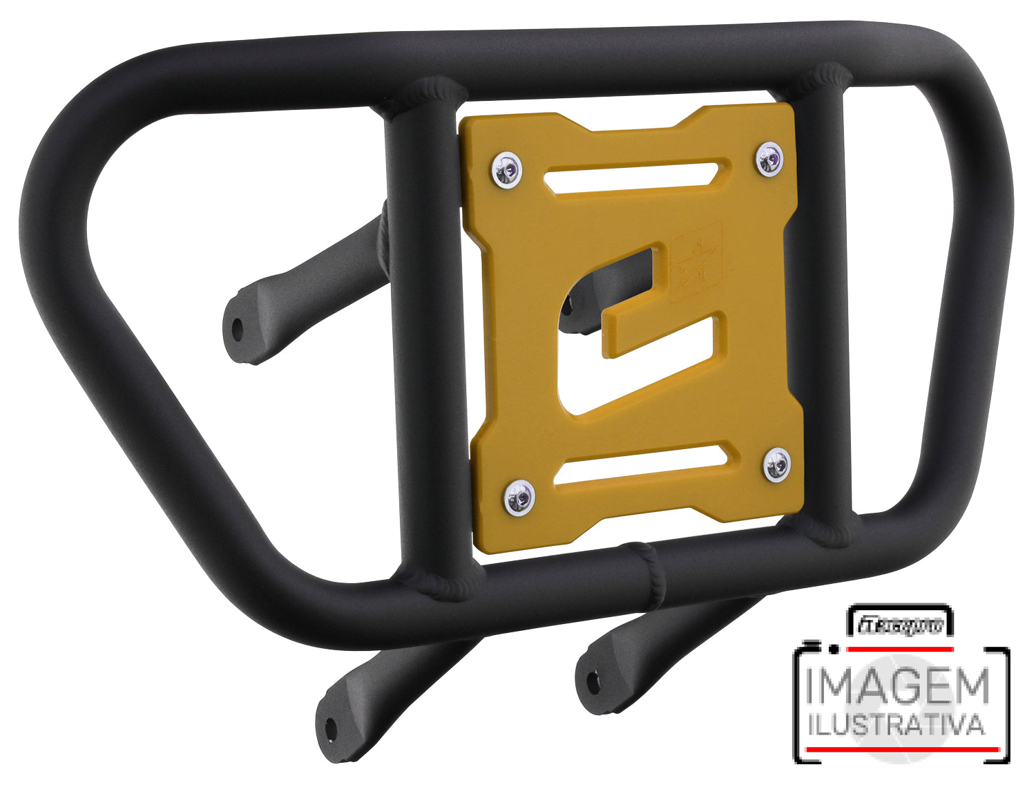 Crosspro - Front Bumper CR02 For 450 XC (ATV), 525 XC (ATV), KTM 450 SX (ATV), 505 SX (ATV)-Textured Black Tube / Yellow Plate