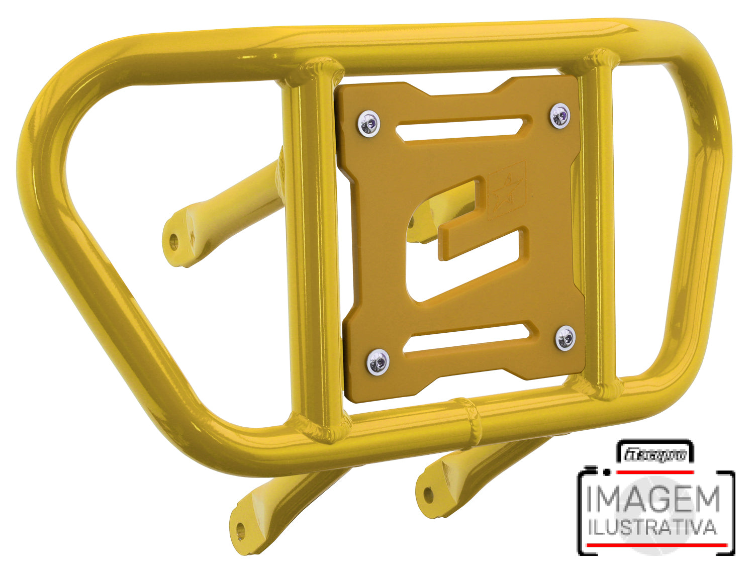 Crosspro - Front Bumper CR02 For Arctic Cat 400 DVX, Honda TRX 400, TRX 450, Honda TRX 400, Kawasaki KFX 400, Suzuki LT-Z 400-Yellow Tube / Yellow Plate